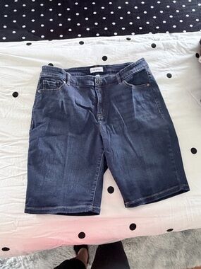 Lane Bryant Dark Blue Denim Bermuda Shorts